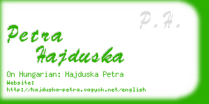 petra hajduska business card
